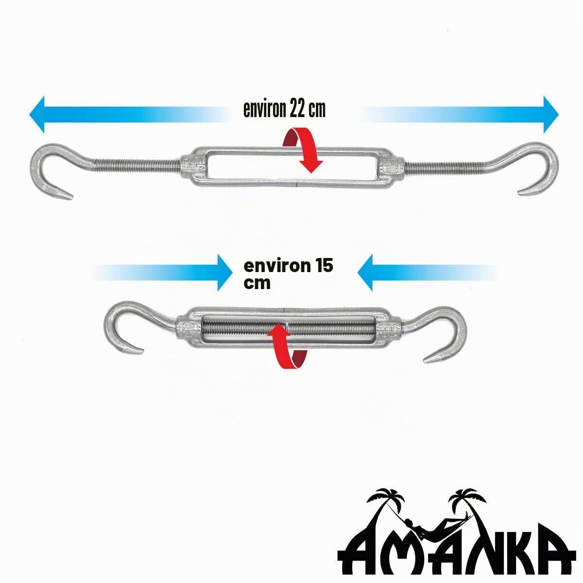 AMANKA 4,2x4,2x6 Voile d'Ombrage Rectangulaire Respirante - Toile de Jardin avec Fixation Acier INOX