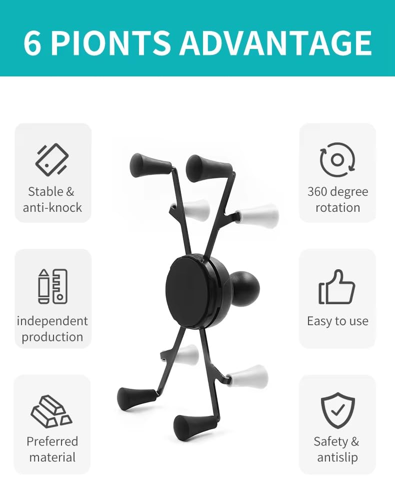 Strg Support de tablette de voiture avec base ronde à visser pour iPad/tablettes 6"