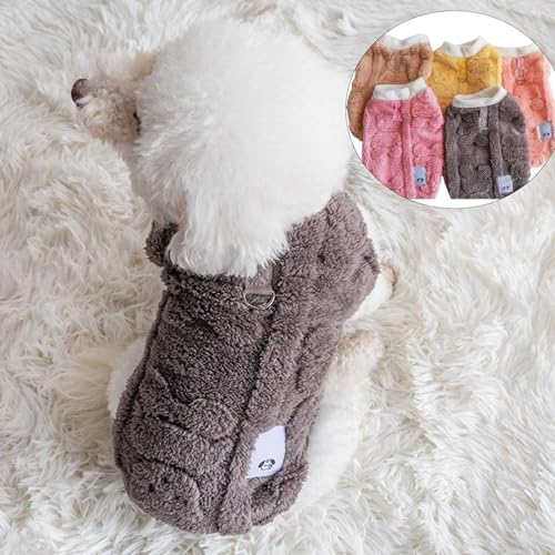 犬服 秋冬 ペット 服 犬 洋服 暖かい 防寒 パピーサイズ有 小型犬 服 (XS-XXL)かわいい ふわふわフリースベスト ノースリーブ タンクトップ 犬 猫 牽引ロープハング可能