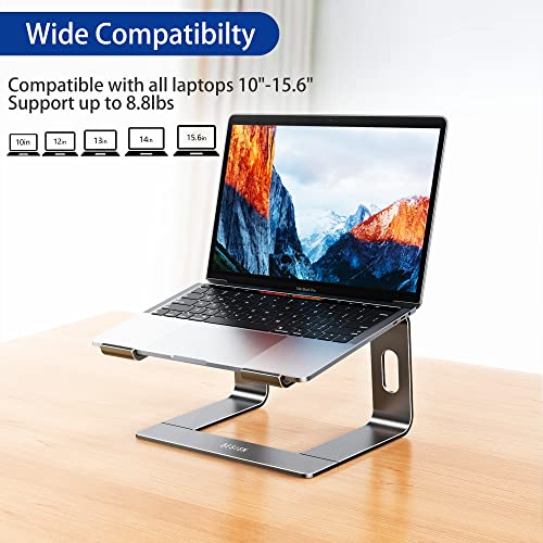 Image of BESIGN LS03 Aluminum Laptop Stand, Ergonomic Detachable Computer Stand, Riser Holder Notebook Stand Compatible with Air, Pro, Dell, HP, Lenovo More 10-15.6 inch Laptops, Gray by Blackwik