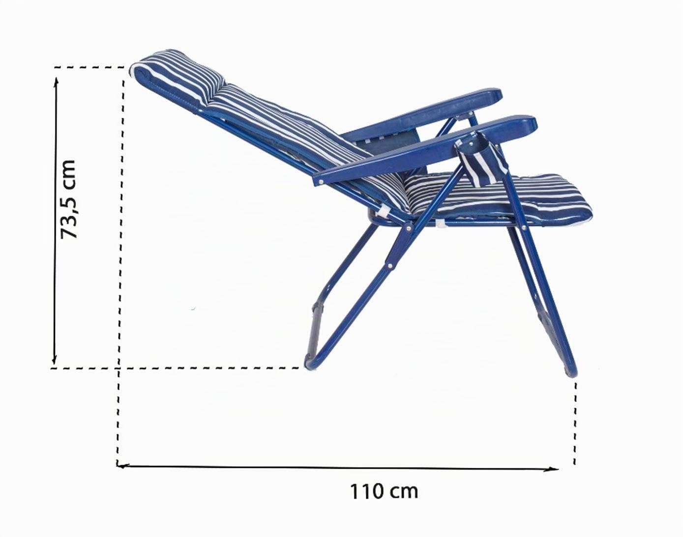 CREVICOSTA QUALITY MARK MARCAS DE CALIDAD - Omega 2403-NEW - Sillón Acolchado de Exterior Plegable y reclinable (Marinera)