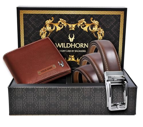 Image of WildHorn customised Gifts for Men | Personalized Leather Wallet for Mens -Name /Logo Printed on Wallet I Customised Ideas for Men Boy Love Husband Employees Clients (LUXERY 2052 Maroon)
