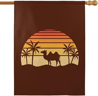 Graphics & More Camel In the Desert Sunset With Palm Trees 30x40 Double-Sided Outdoor Flag – Durable Polyester Yard Banner for Porch, Garden, or Wall – Indoor/Outdoor