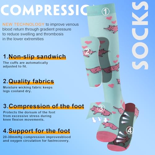 Image of bropite Compression Socks for Women &Men Circulation-Support Knee High Socks 20-30 mmhg-Best for Running,Medical,Nurse,Travel