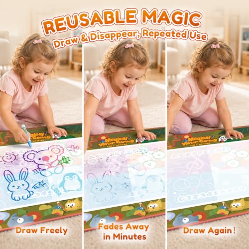Cokiki Animal Water Doodle Mat, Large 32 x 24 Magic Drawing Mat — view 3