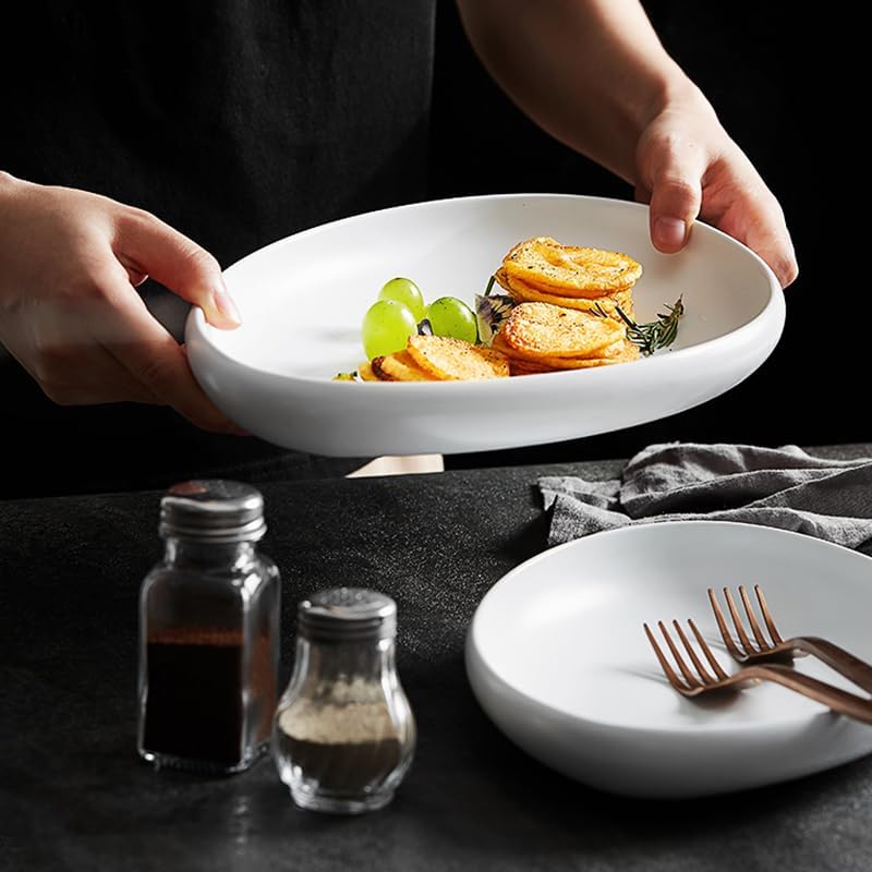 Dessert Plates Ceramic Dinner Plate Cooking Plate Snack Dessert Tray Creative Hotel Restaurant Tableware Pasta Steak Plate Dessert Plate