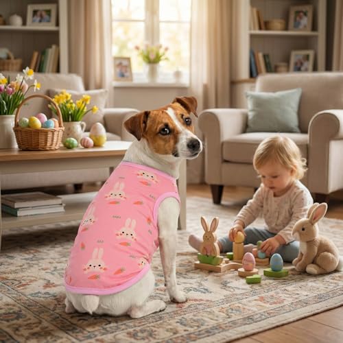 2-Pack Camisas de Perro con Patrones de Conejo y Zanahoria para Pascua miniatura 5