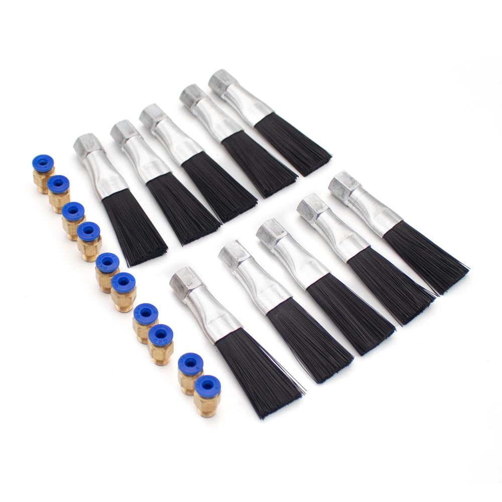 10 Stück Verlängerte Schmierbürsten, Kettenbürsten mit Nylonborsten und 4mm-/6mm Schnellkupplungen für die Leiterwartung (4MM)