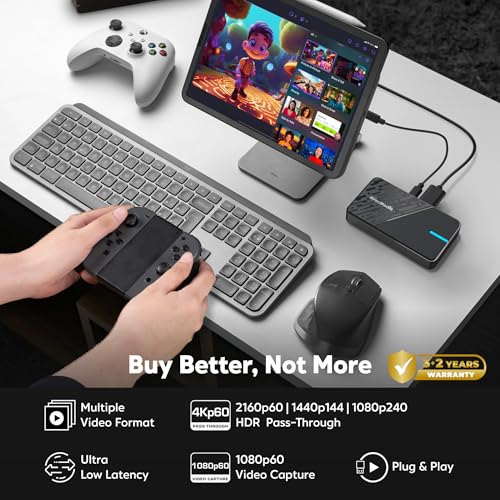 AVerMedia Capture Card for Streaming, 4K60 HDR Passthrough, 1080p60 Video Recording, Ultra-Low Latency Game Streaming for Switch 2, Xbox, PS5, PC on Twitch, OBS, Win11, Mac - StreamLine MINI+ GC311G2