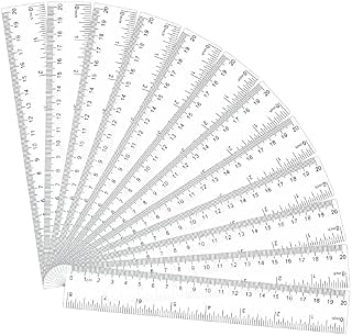 Popuppe 12 Pack 20cm Ruler Multipack Clear Ruler Plastic Rulers 8 Inches Shatter Resistant Ruler Shatterproof Metric Ruler Transparent Straight Ruler Measuring Ruler Tool for Student School Office