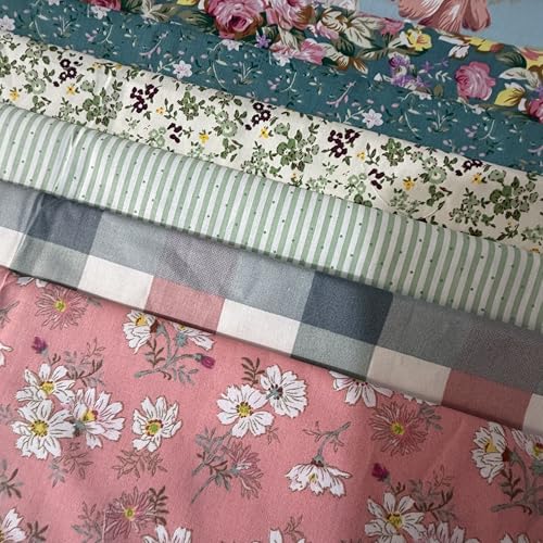 Image of 9.8 inch x 9.8 inch(25 * 25CM) Cotton Fabric DIY Making Supplies Quilting Patchwork Fabric Fat Quarter Bundles DIY for Quilting Cotton Patchwork Cushions (Small Flowers Mix, 9.8 inch x 9.8 inch)