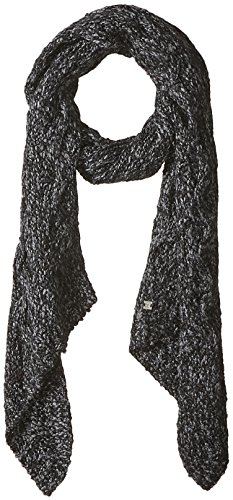 LAUNDRY BY SHELLI SEGAL Women's Boucle Knit Bias End Scarf, black/grey, one size