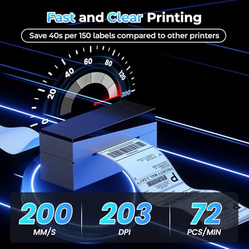 Bluetooth Shipping Label Printer 4x6, 249BT Thermal Label Printer 4x6 for Small Business, Shipping Packages, Office, Home, Compatible with Android iPhone iPad Windows macOS Tiktok USPS Etsy - Image 4