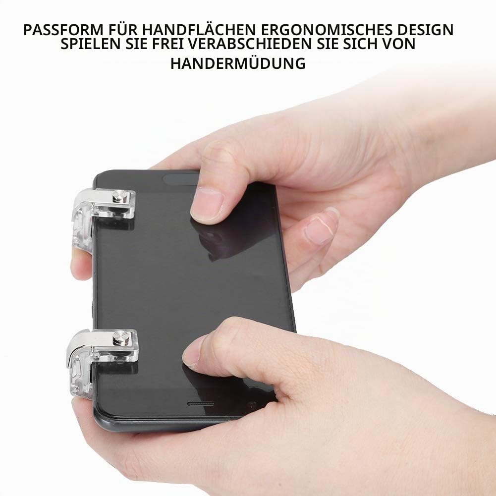 Mobile Gaming Controller Auslöser 8 PCs R11 Vier Six Finger Assistant Button Mobiler Auslöser für Spiele für PUBG -Telefon (Silber)