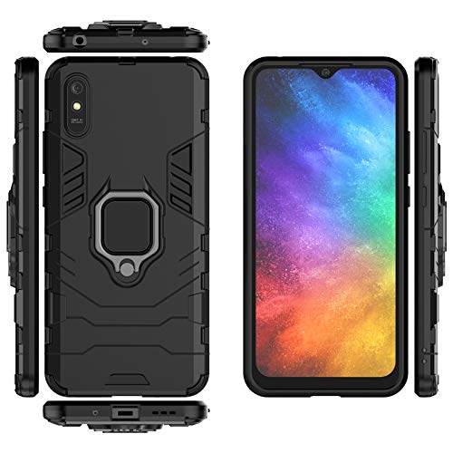 Image of Spazy Case Xiaomi Redmi 9A / Redmi 9i 360 Degree Rotation Durable Dual Layer Slim Shockproof Armor Hybrid Kickstand Holder and Full-Body Protective Case Cover for Xiaomi Redmi 9A / Redmi 9i