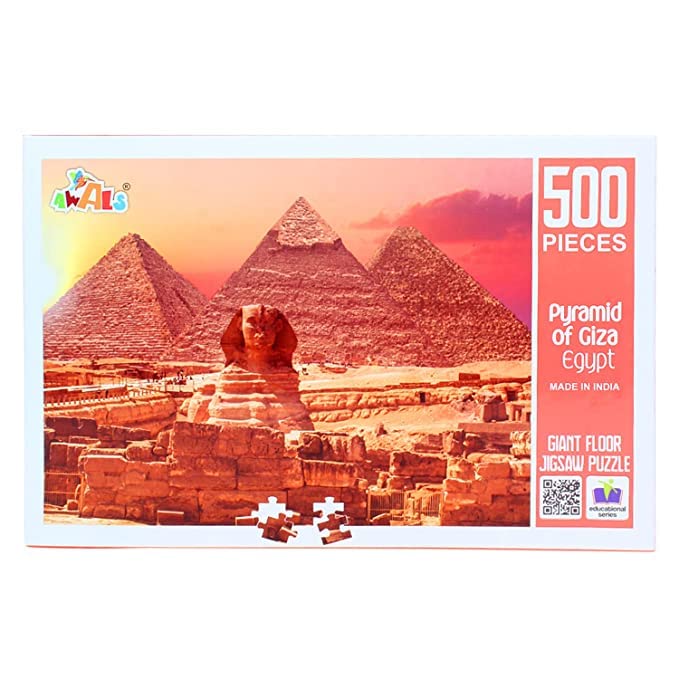SUPER GELINGEN Giant Floor Jigsaw Puzzle Fun Puzzles for Kids for Age 10+ and for Adults Educational 500 Pieces Puzzle Games for Focus, Memory Building, Mental Boost (Pryamid of Giza Egypt)