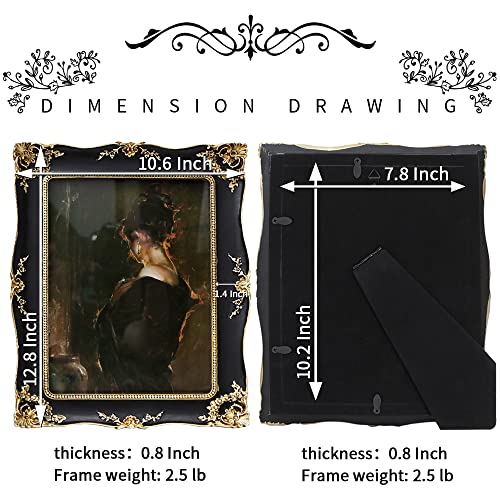 Kilarero 8X10 Inch Vintage Picture Frame, Elegant Antique Photo Frames With Glass Front, Tabletop Wall Hanging, Gift Ideas, Vine Pattern, Photo Display (8X10 Inch, Black) #TOP6