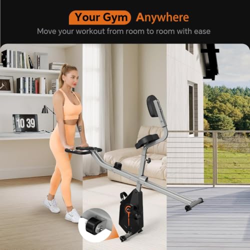 Compact Foldable Exercise Bike Grey