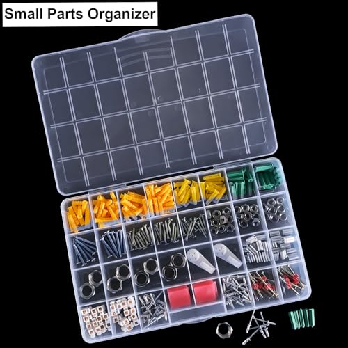 Image of DUOFIRE 32 Grids Bead Organizer, Craft Organizers and Storage with Fixed Compartment, Plastic Bead Storage for Jewelry Beads Earring Tool Fishing Hook Small Accessories