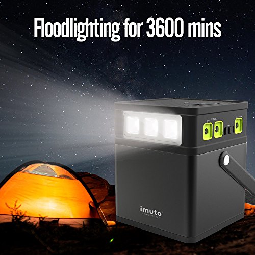 imuto 182Wh 50000mAh Portable Power Station Camping Generator 8-Port DC 5V/12V/19V Output, AC Power Inverter Optional 110V/100W(Peak 160W) Power Source for Laptop, Tablet, Smartphone, Outdoors More