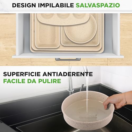 NutriChef Set 8 Pezzi Teglie da Forno Impilabili, Pirofila da Forno in Acciaio al Carbonio Antiaderente, Fino a 232 °C, Senza PFOA/PFOS - immagine 6