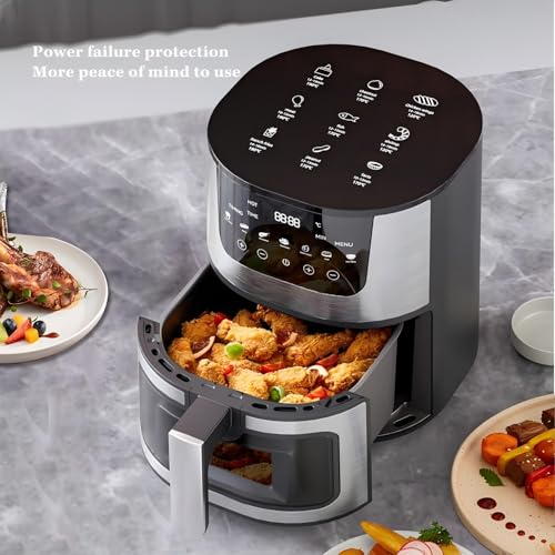 Zenbanzer 7L Air Fryer - 2400W Visual Window with 7 Cooking Functions Airfryer Adjustable Timer, 80-200°C Temperature Control for Food Dehydrate, Bake, Reheat, Non-Stick, Easy to Clean - Image 5