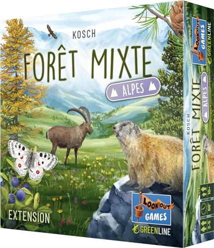 Asmodee - Foret Mixte Extension : Alpes - Jeu de Société pour Adultes & Enfants dès 10 Ans - Jeu de Cartes Famille Educatif - 36 Nouvelles Cartes - 2 à 5 Joueurs - en Français - Lookout Games