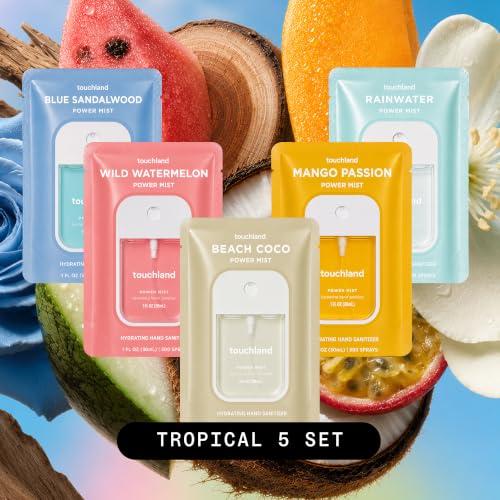 Image of Touchland Tropical 5 Hydrating Hand Sanitizer Spray Set Travel Size