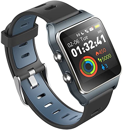 Reloj GPS para hombres y mujeres, rastreador de actividad, reloj de correr con pantalla táctil, reloj inteligente de frecuencia cardíaca/sueño/paso/contador Monitor deportivo con 17 modos deportivos Cover