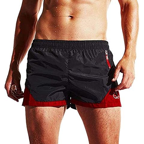 AWEIDS Men's 3-Inch Running Split Shorts (X-Large/Waist 33-36 inch, Black) Cover