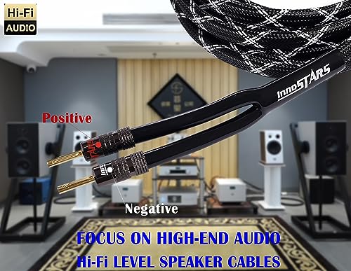 Cable de audio para altavoz de 12 AWG negro con conectores banana dobles 6