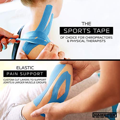 Image of Hampton Adams | As Seen on Shark Tank | Original Kinesiology Tape | 135ft Uncut Bulk Roll | Supports & Protects Muscle Wrist Knee Shoulder Back Plantar Fasciitis | Waterproof Hypoallergenic (Blue)