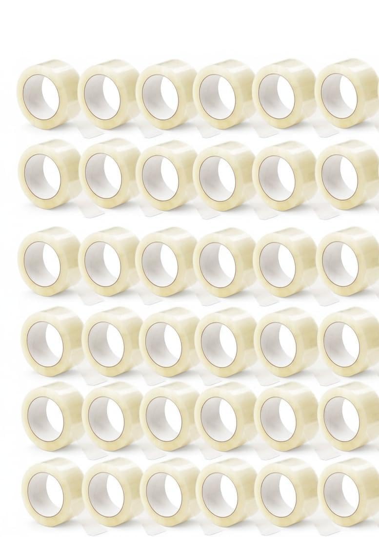 Nastro Adesivo 48mmx132mx45mic, Nastro Imballaggio per Scatole, Cartoni e Scatoloni per Trasloco e Spedizioni, Resistente Strappo Pacchi Trasparente Polipropilene, 36 Pezzi