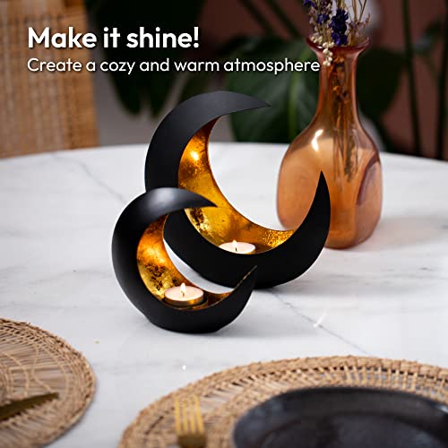 Gadgy Candle Holder Set of 2. Small and Large Candle Holders. Oriental Decoration. Candle Decoration. Tealight Candle Holders for Living Room. Black and Gold Candles & Holders. Tealight Holder. - Cosy Home Interiors Gadgy Candle Holder Set of 2. Small and Large Candle Holders. Oriental Decoration. Candle Decoration. Tealight Candle Holders for Living Room. Black and Gold Candles & Holders. Tealight Holder. - Image 5