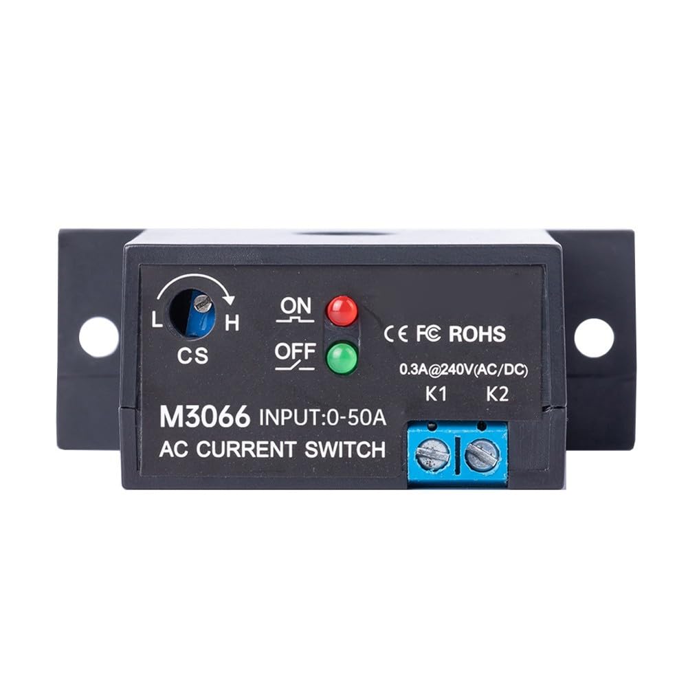 Relais de détection de courant alternatif auto-alimenté par induction 0,2-30 A Seuil réglable, isolation de sécurité, pour M3050/M3056 Noir M3086