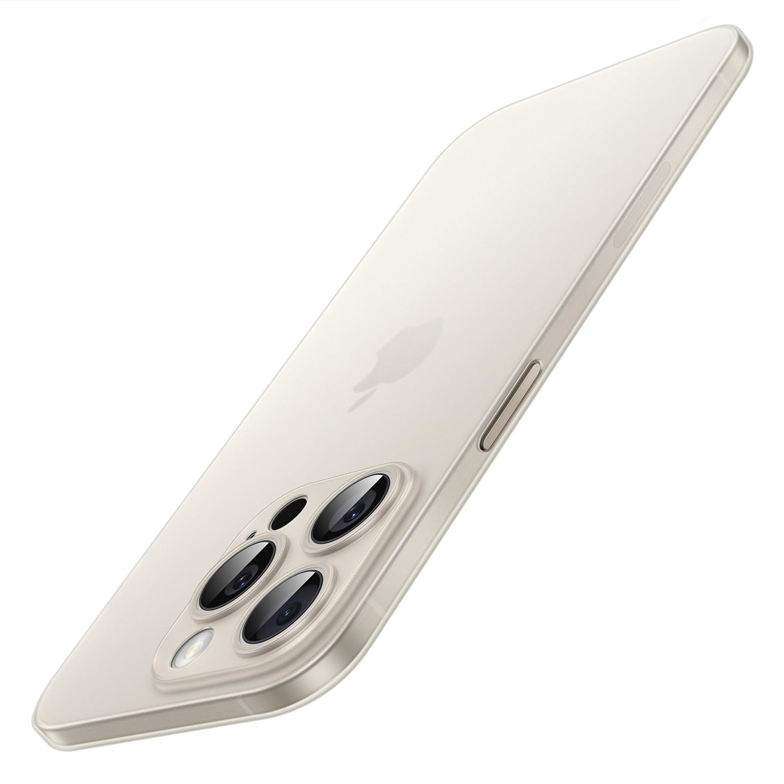 Ultra Slim Case for iPhone 15 Pro 6.1-Inch, Camera Lens Cover Full Protection, Lightweight Matte Finish PP Hard Minimalist Case, Support Wireless Charging (Natural Titanium)