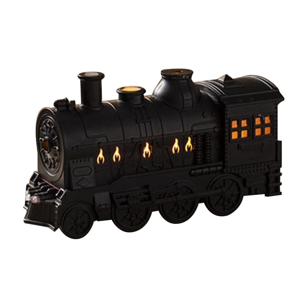 Elantoexis Black Train Humidifiers Train Aromatherapy Cool Mist Diffuser Air Humidifiers Oil Retro Diffusers With Remote Control Uk Plug