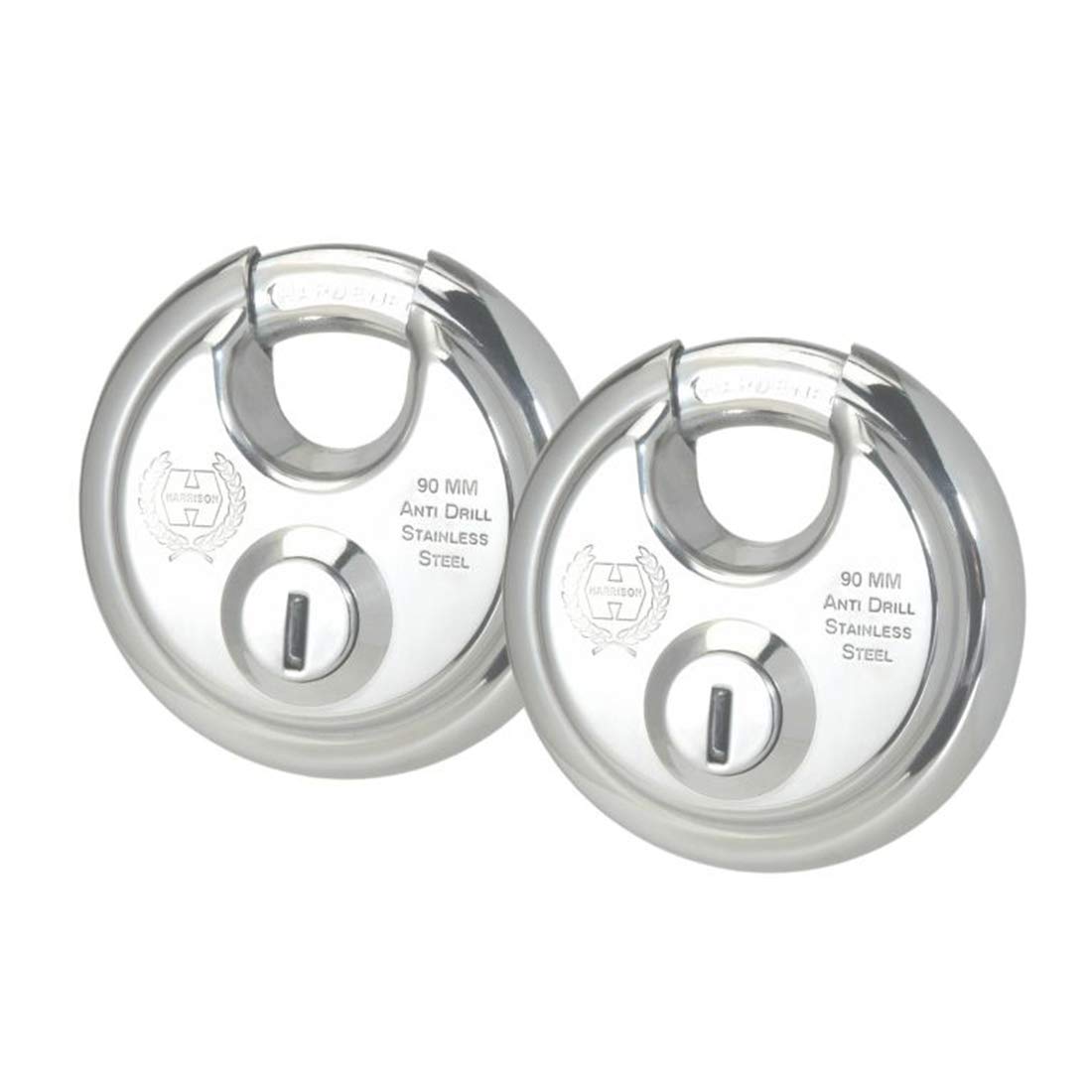 Harrison Padlocks/Round Padlock 90mm 12 Pin with 3 Computerised Keys ROCK-STAR-145C Pack of 1/ Mild Steel Material/Stainless Steel Finish/Door Lock, Shutter Lock, Godown Lock, gate Lock (B07HKL5XNN) Amazon Price History, Amazon Price Tracker