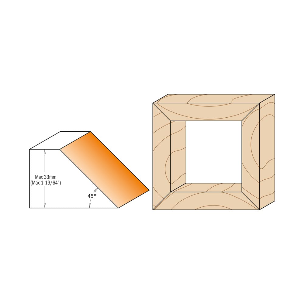 CMT ORANGE TOOLS 694.002.30 - HARTMETALL-FASEMESSERKOPF 45° Z2 D=150X35X30
