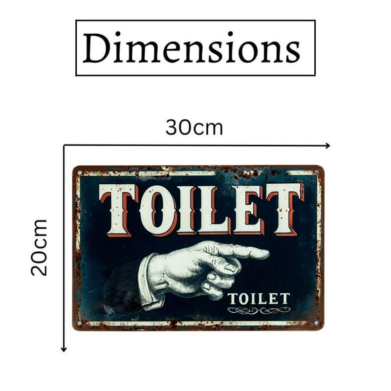 Image of Eazywagon Decorative Retro Metal Signs Wall Plate - 12x8 Inch (Toilet) | Weatherproof Vintage Metal Sign Plate for Cafe, Home, Bar, Garage | Decorative Wall Hanging Sign Board
