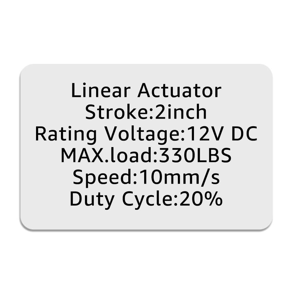 2" (50mm) Stroke 12V Silent Electric Linear Actuator Black — Amazon image 6