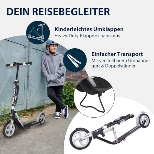 HUDORA BigWheel Air 230 Scooter – Tretroller mit Luftreifen