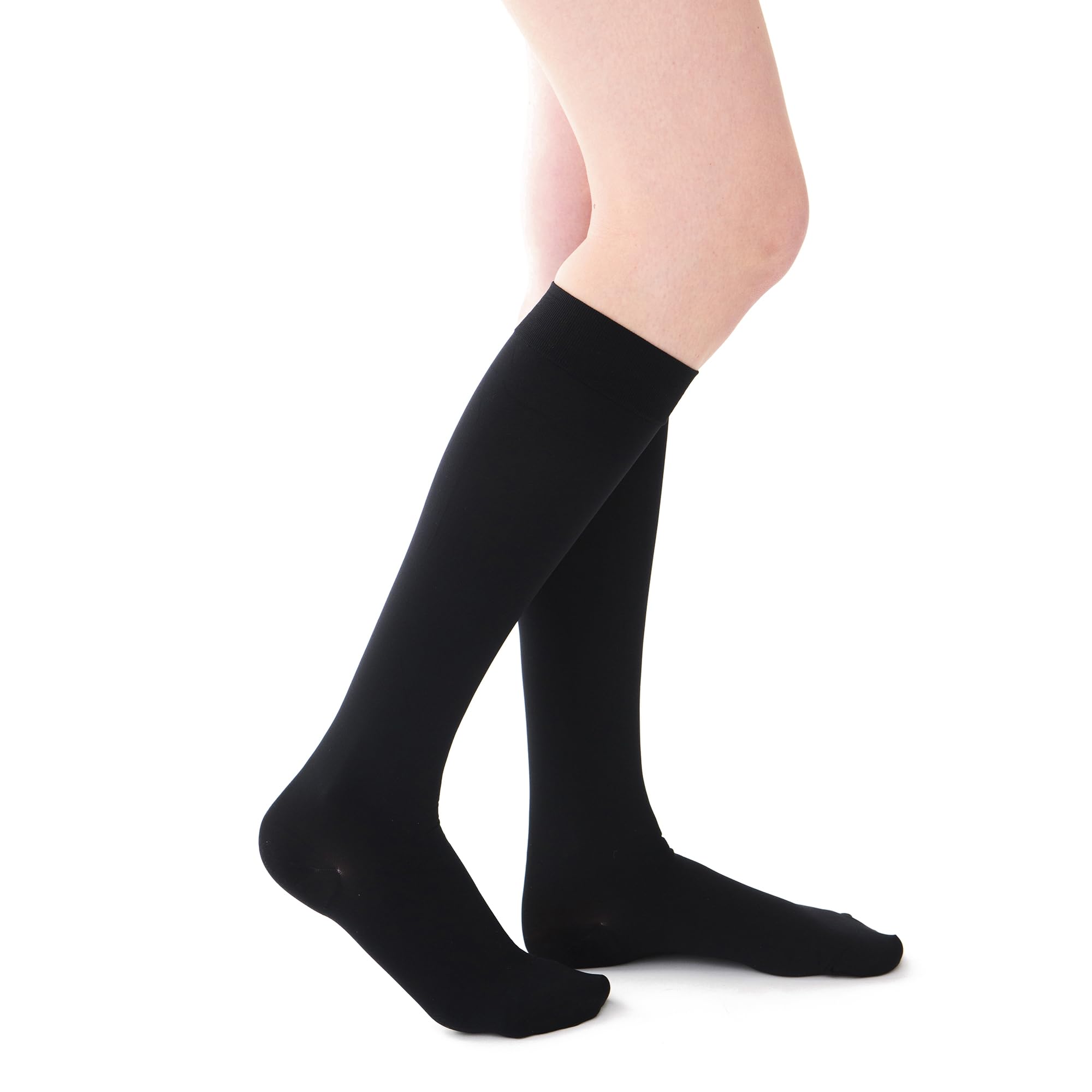 Dott. Piazza Gambaletti Terapeutici a compressione graduata in Microfibra Soft - Classe I - CL1- K1- Punta chiusa (Nero, XXXLARGE REGULAR)