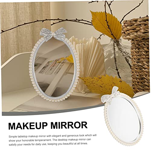 Espejo de maquillaje elegante estilo europeo con base estable miniatura 6