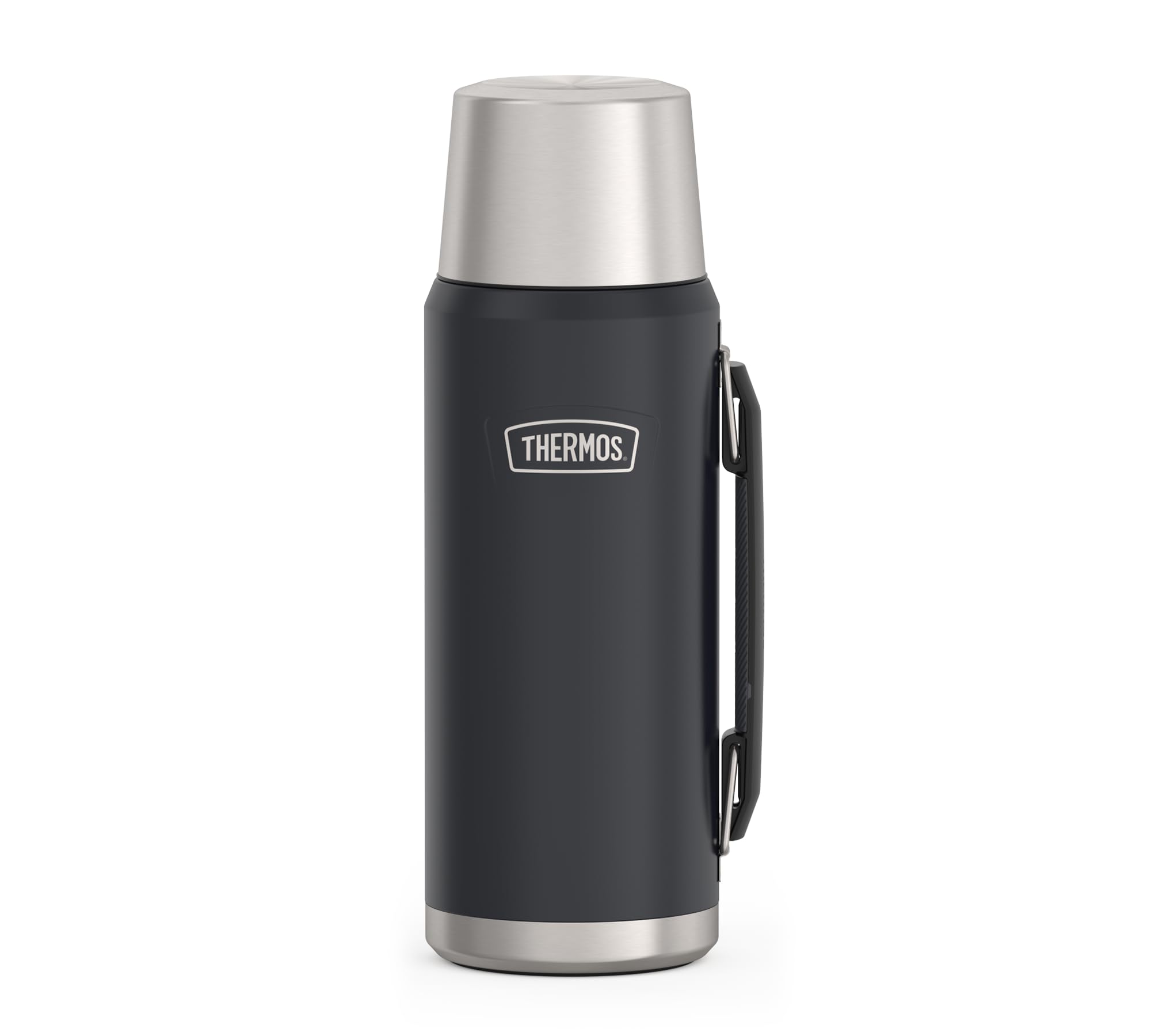 THERMOS ICON BEVERAGE Bottle 1,20 l, beige/zandsteen mat, thermosfles 1200 ml, isolatiefles met drinkbeker, thermoskan met handvat, 24 uur warm/24 uur koud, vaatwasmachinebestendig, absoluut dicht