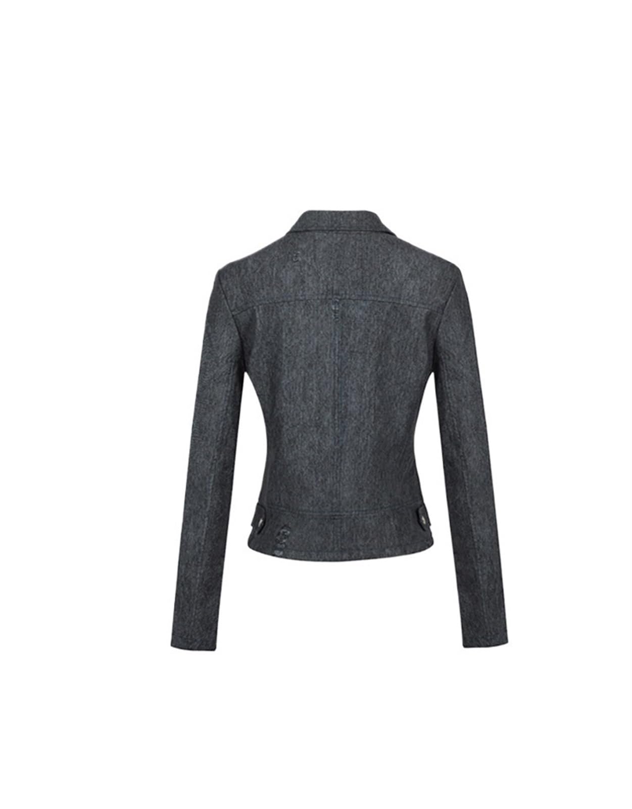 Damen Kunstlederjacke, Moto Biker Lederjacke Reißverschluss Mantel Kurz Leicht Vegan Übergangsjacke