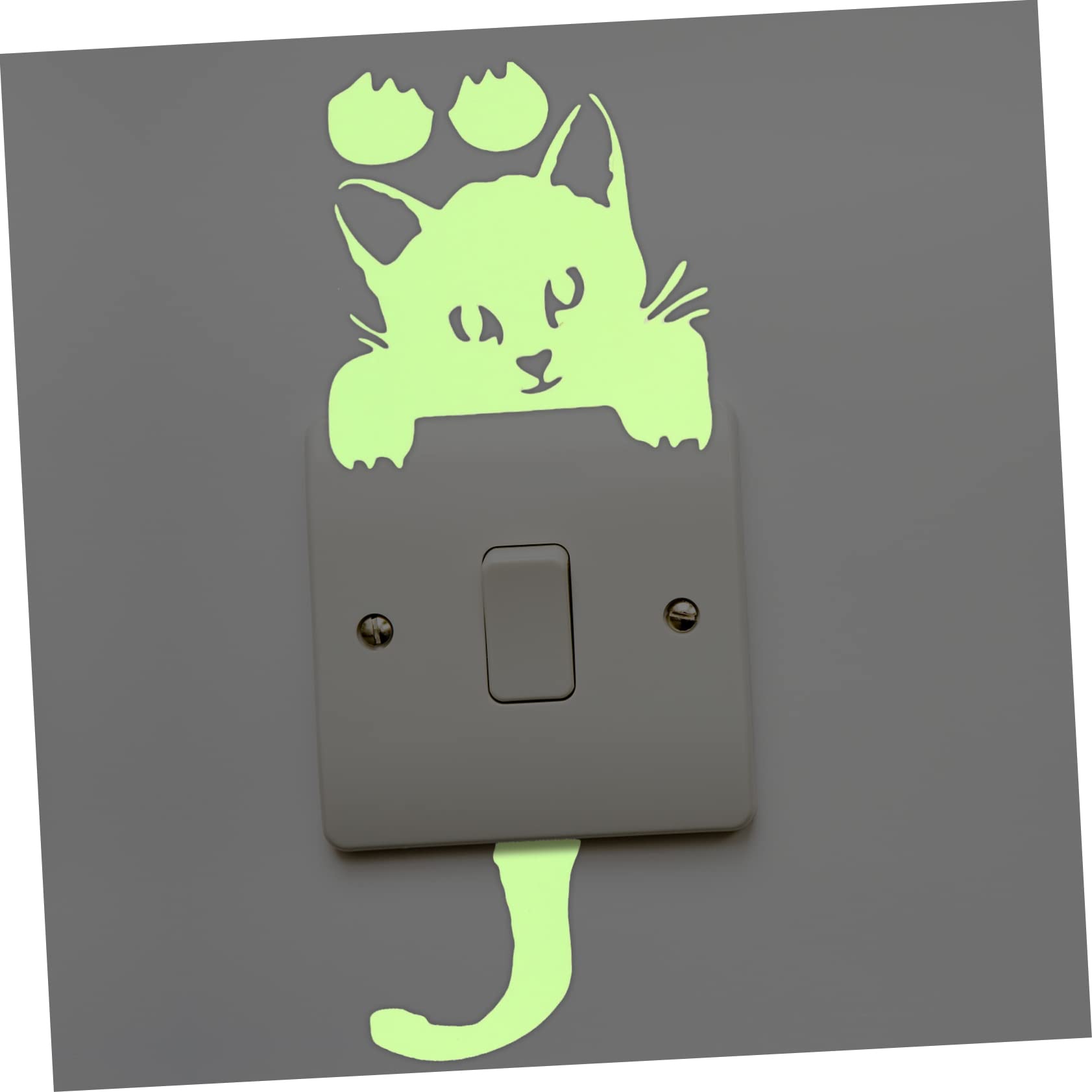 2pezzi Adesivi Murali Luminosi Per Adesivi Creativi Tema Gatto Per Decorare Camera Salotto Cucina e Altro Facili Da Applicare e Realizzati Durevole