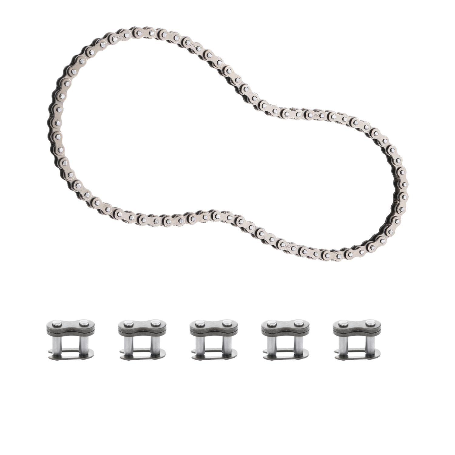 KAMIER #25 Roller Chain 88 Links with 5pcs Master Links Heavy Duty for Razor E200 E200S RX200 EcoSmart Metro SUP Cargo Kids Electric Scooter 25H Drive Chain Parts