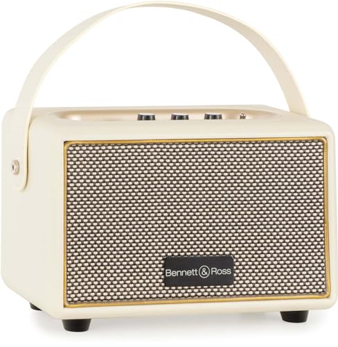 Bennett & Ross Bb-820Cw Blackmore Junior - Altoparlante Bluetooth Retrò In Pelle Con Batteria 5200 Mah - Altoparlante Vintage Da 20 W - Ingresso Micro