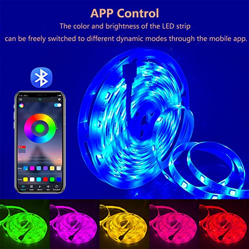 Led Lights For Bedroom 50Ft Led Strip Lights (2 Rolls Of 25Ft), Smart Light Strips Bluetooth With App Control Remote, Music Sync Color Changing Dimmable 5050 Rgb Lights For Bedroom Living Room Party #TOP1